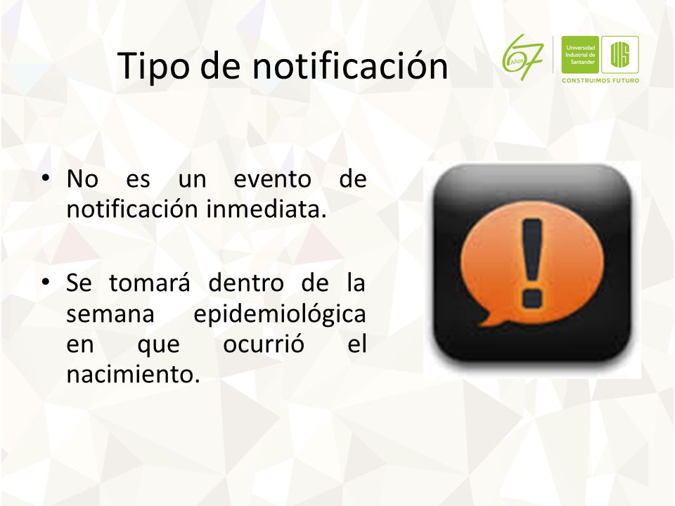 Tipo de notificación No es un evento de notificación inmediata.