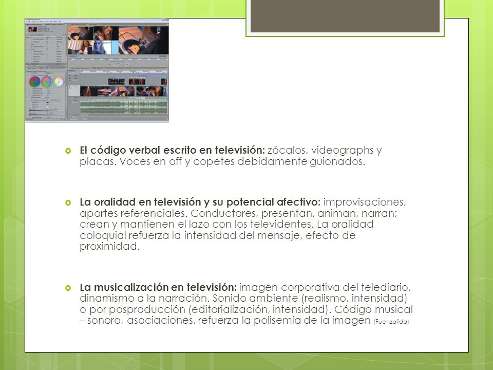 El código verbal escrito en televisión: zócalos, videographs y placas
