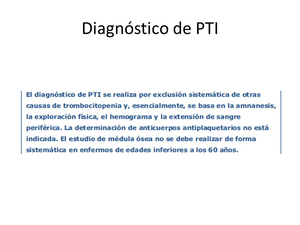 Diagnóstico de PTI