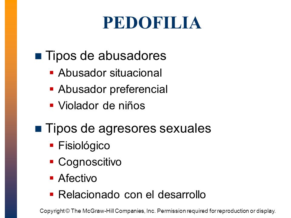 PEDOFILIA Tipos de abusadores Tipos de agresores sexuales