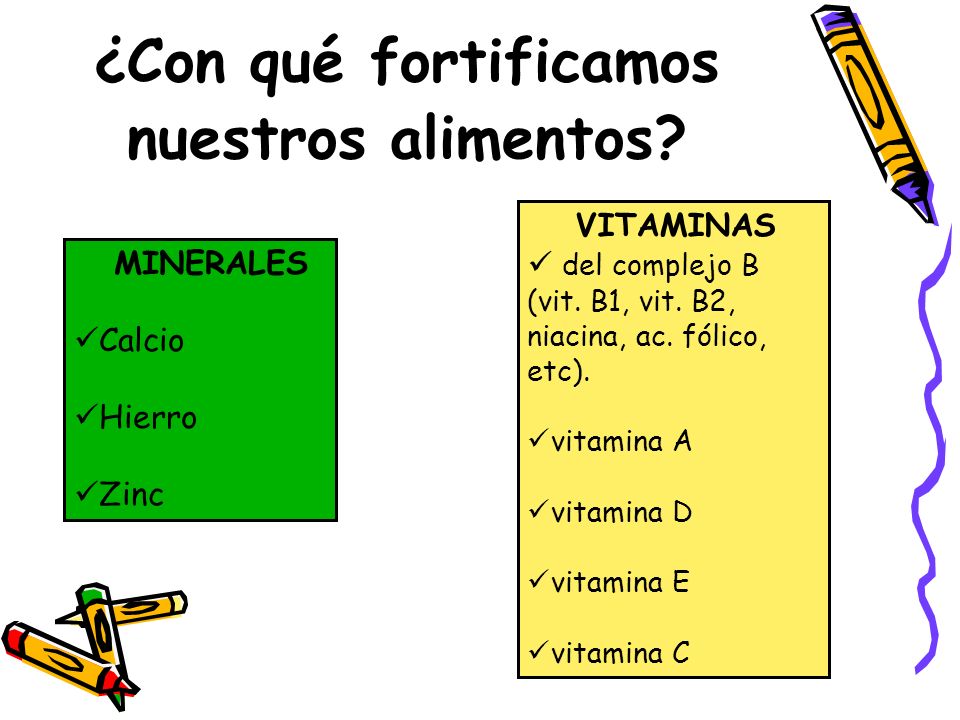 ¿Con qué fortificamos nuestros alimentos VITAMINAS del complejo B