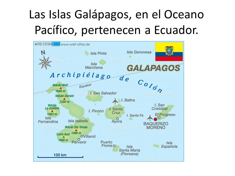 Las Islas Galápagos, en el Oceano Pacífico, pertenecen a Ecuador.