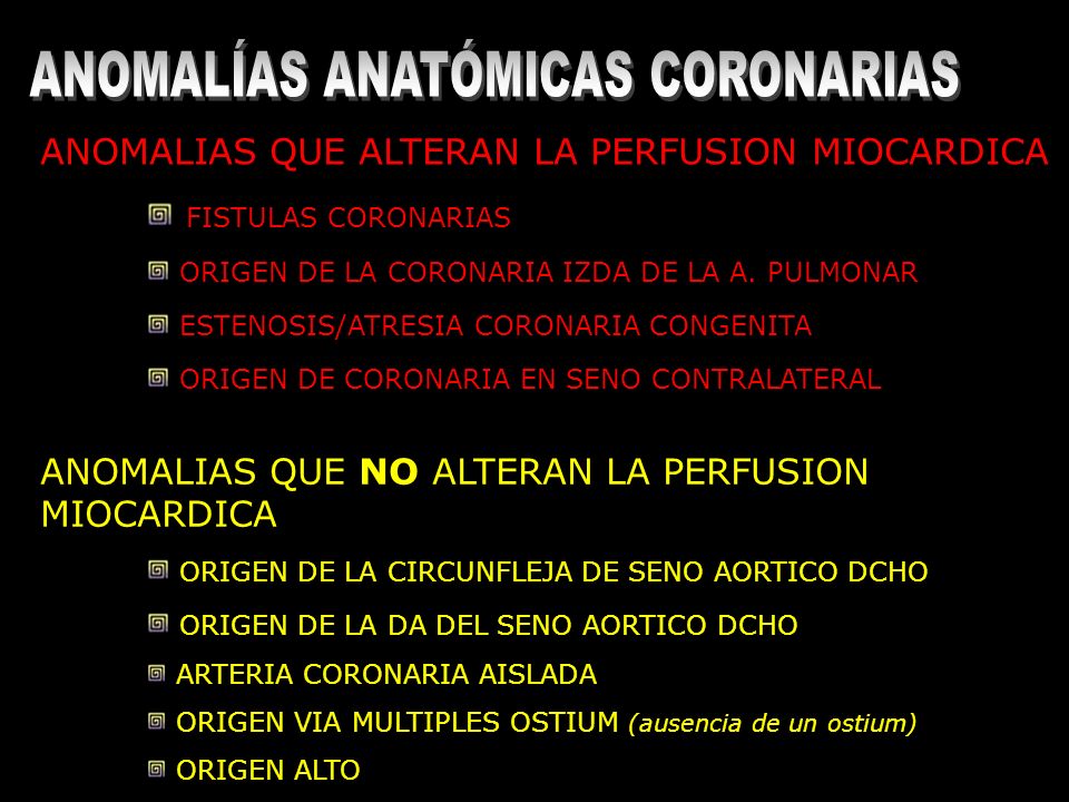 ANOMALÍAS ANATÓMICAS CORONARIAS