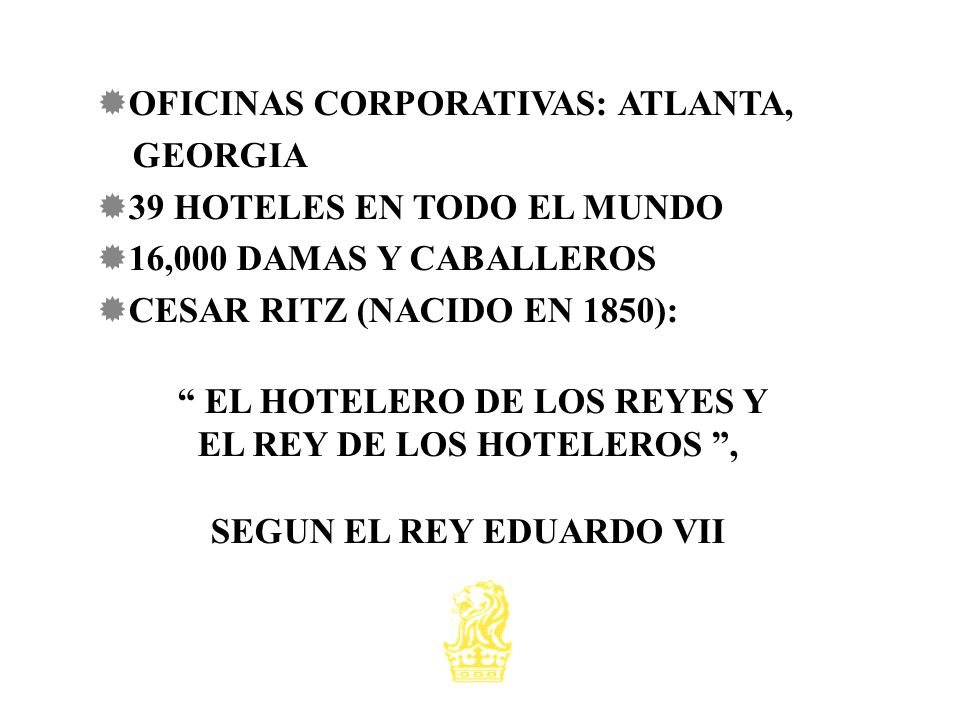 OFICINAS CORPORATIVAS: ATLANTA, GEORGIA 39 HOTELES EN TODO EL MUNDO