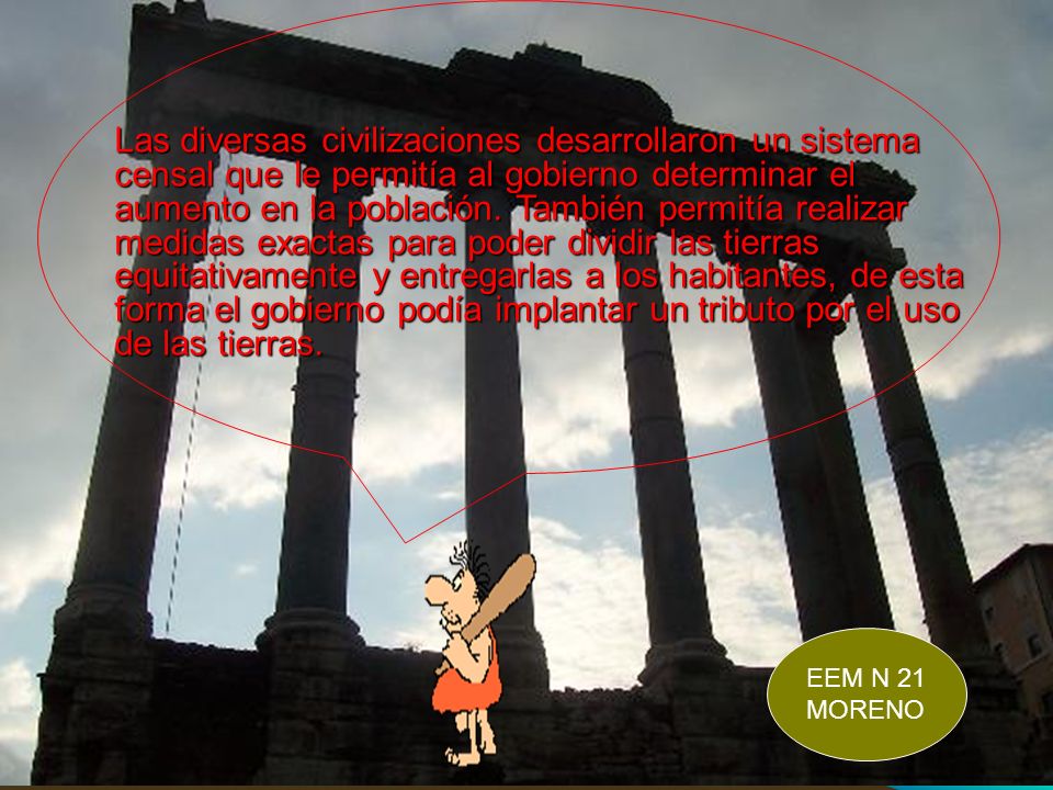 Las diversas civilizaciones desarrollaron un sistema censal que le permitía al gobierno determinar el aumento en la población. También permitía realizar medidas exactas para poder dividir las tierras equitativamente y entregarlas a los habitantes, de esta forma el gobierno podía implantar un tributo por el uso de las tierras.