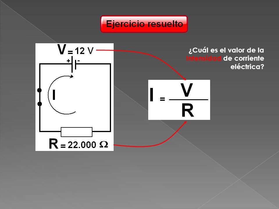 ¿Cuál es el valor de la Intensidad de corriente eléctrica