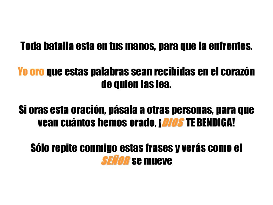 Toda batalla esta en tus manos, para que la enfrentes