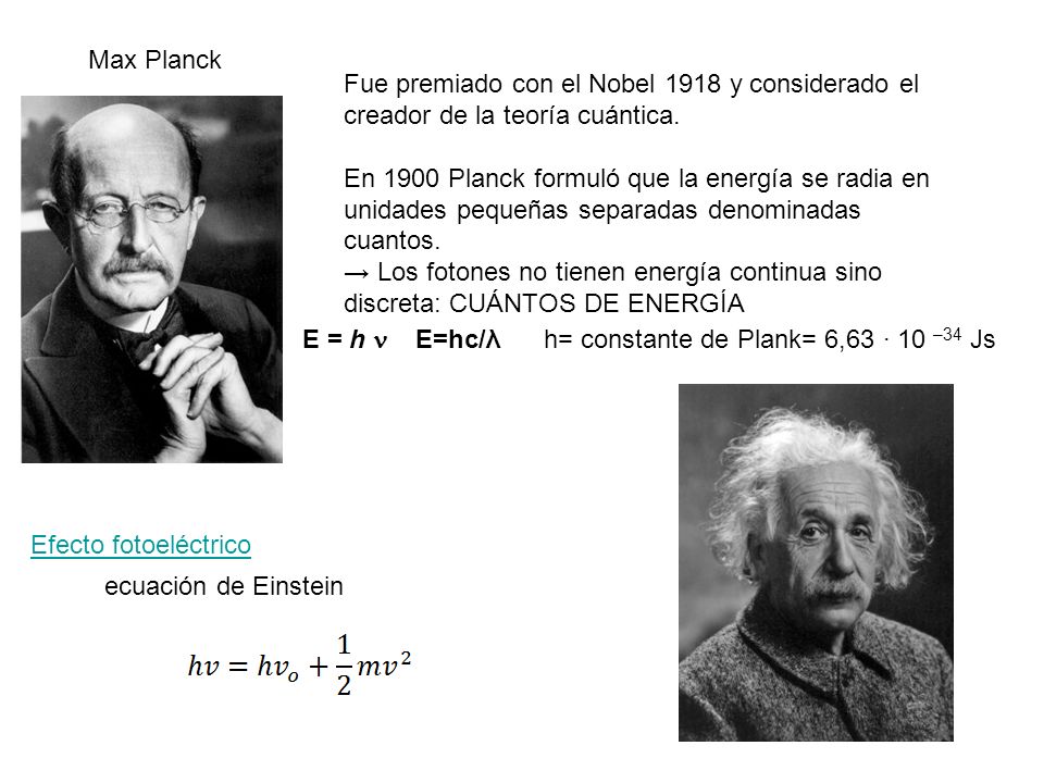 Max Planck Fue premiado con el Nobel 1918 y considerado el creador de la teoría cuántica.