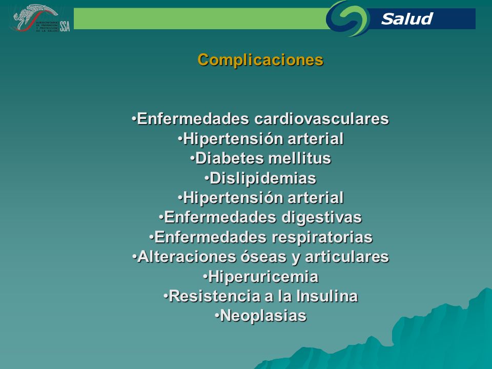Enfermedades cardiovasculares Hipertensión arterial Diabetes mellitus