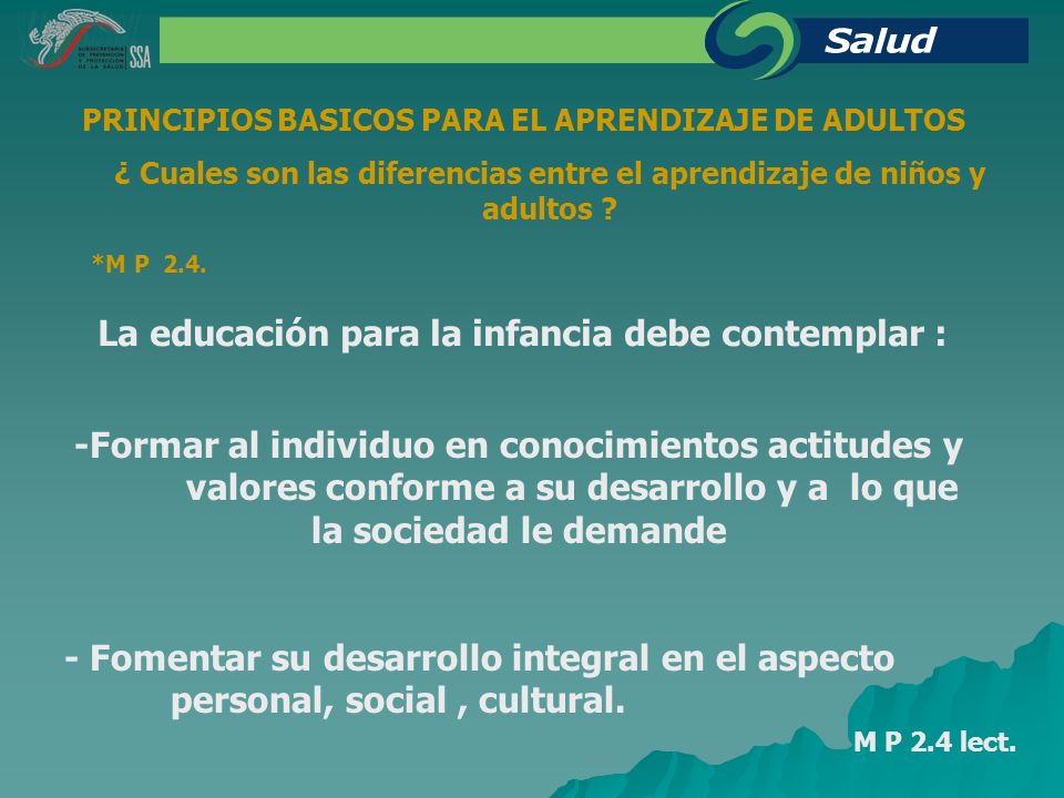 ¿ Cuales son las diferencias entre el aprendizaje de niños y adultos