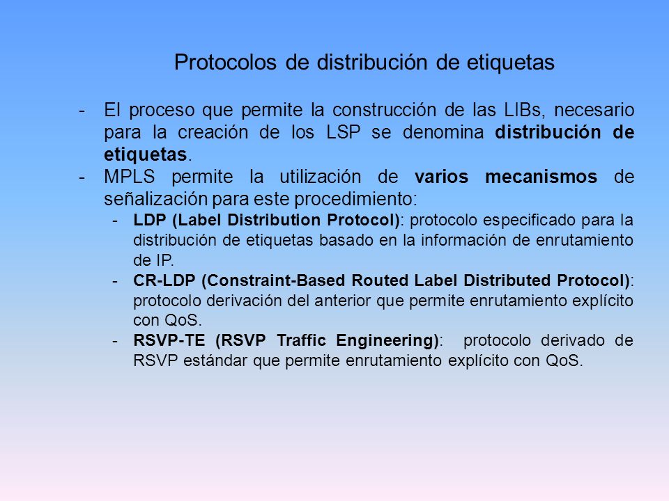 Protocolos de distribución de etiquetas