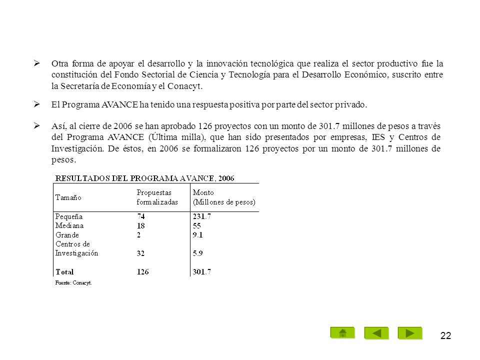 Otra forma de apoyar el desarrollo y la innovación tecnológica que realiza el sector productivo fue la constitución del Fondo Sectorial de Ciencia y Tecnología para el Desarrollo Económico, suscrito entre la Secretaría de Economía y el Conacyt.