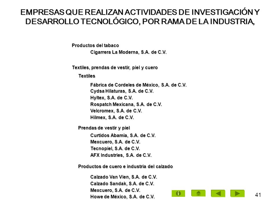 EMPRESAS QUE REALIZAN ACTIVIDADES DE INVESTIGACIÓN Y DESARROLLO TECNOLÓGICO, POR RAMA DE LA INDUSTRIA,