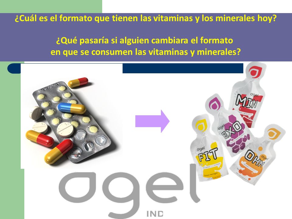 ¿Cuál es el formato que tienen las vitaminas y los minerales hoy