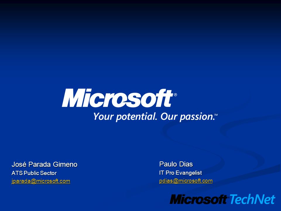 José Parada Gimeno Paulo Dias ATS Public Sector IT Pro Evangelist