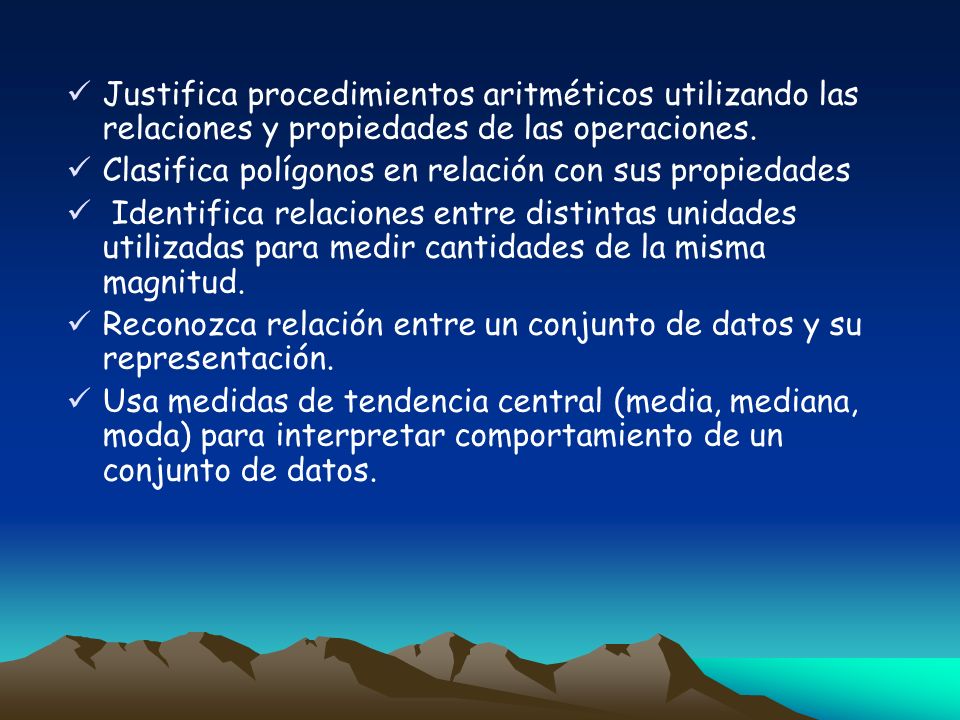 Justifica procedimientos aritméticos utilizando las relaciones y propiedades de las operaciones.