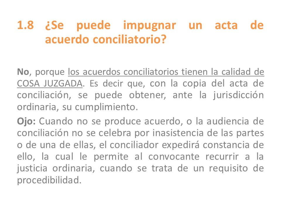 1.8 ¿Se puede impugnar un acta de acuerdo conciliatorio