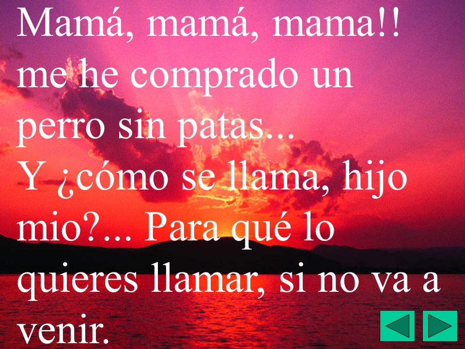 Mamá, mamá, mama. me he comprado un perro sin patas