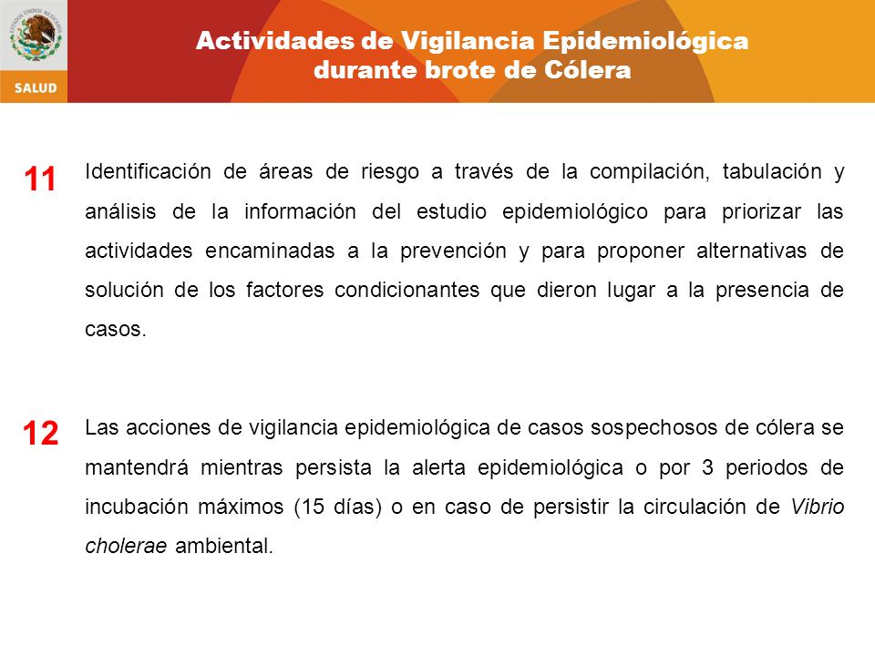11 12 Actividades de Vigilancia Epidemiológica durante brote de Cólera