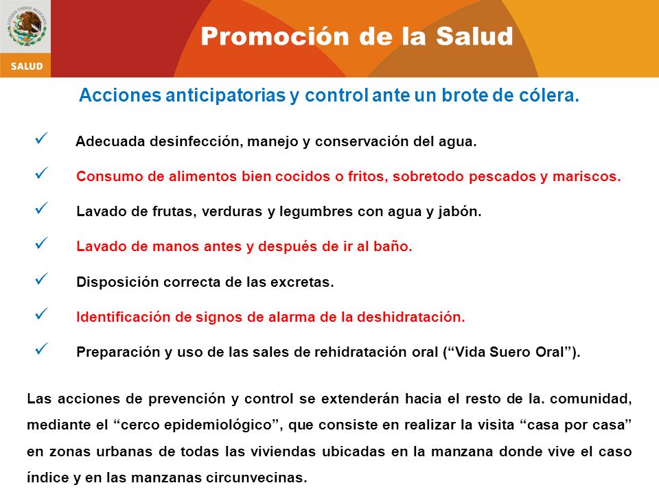 Acciones anticipatorias y control ante un brote de cólera.