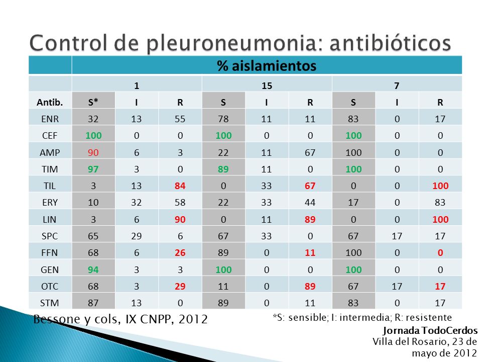 Control de pleuroneumonia: antibióticos