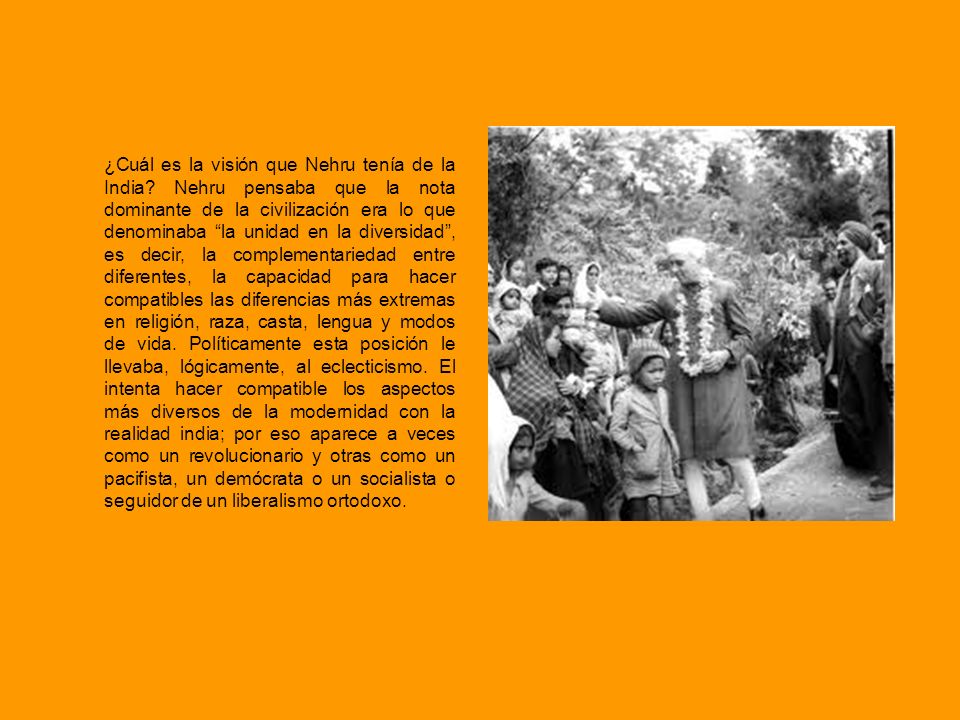 ¿Cuál es la visión que Nehru tenía de la India