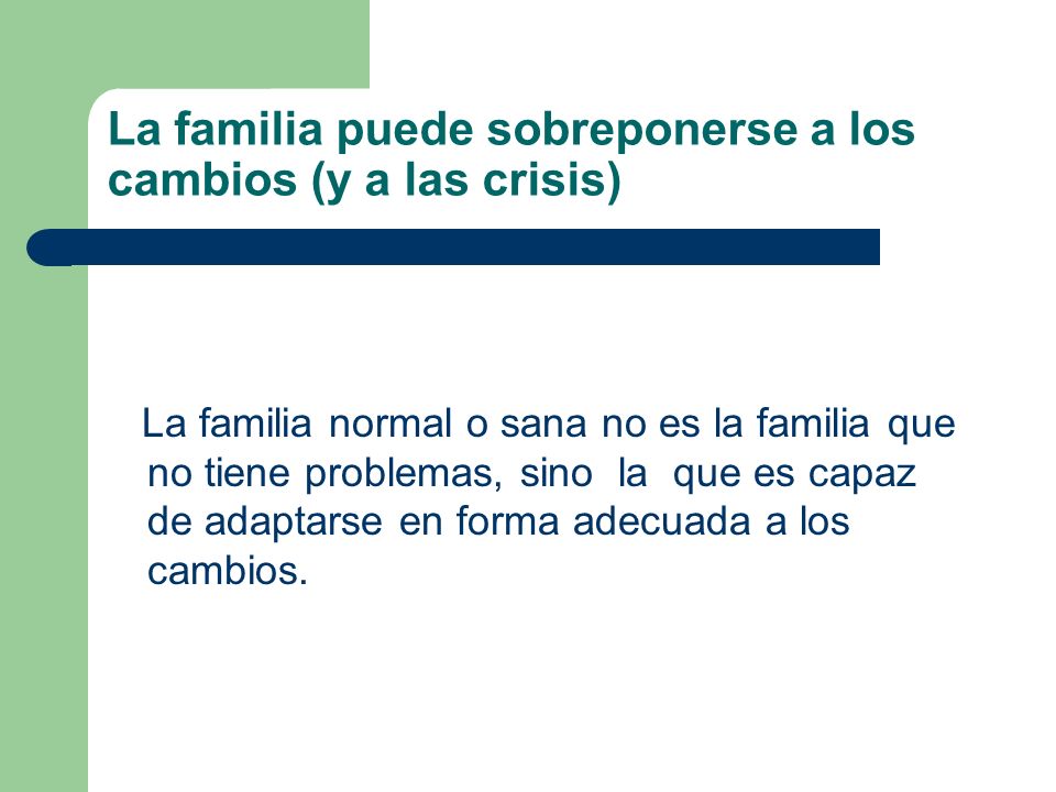 La familia puede sobreponerse a los cambios (y a las crisis)