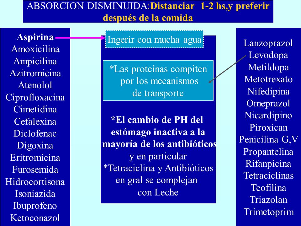 después de la comida *El cambio de PH del estómago inactiva a la