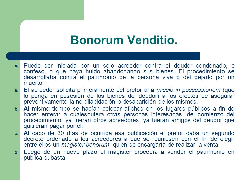 Bonorum Venditio.