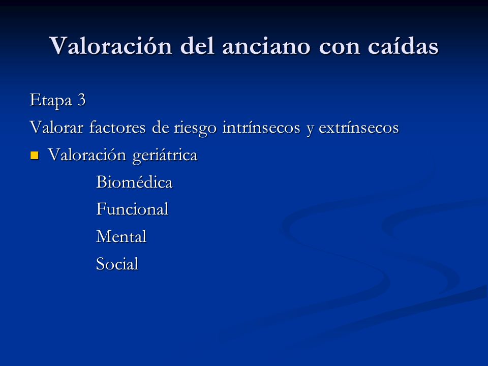 Valoración del anciano con caídas