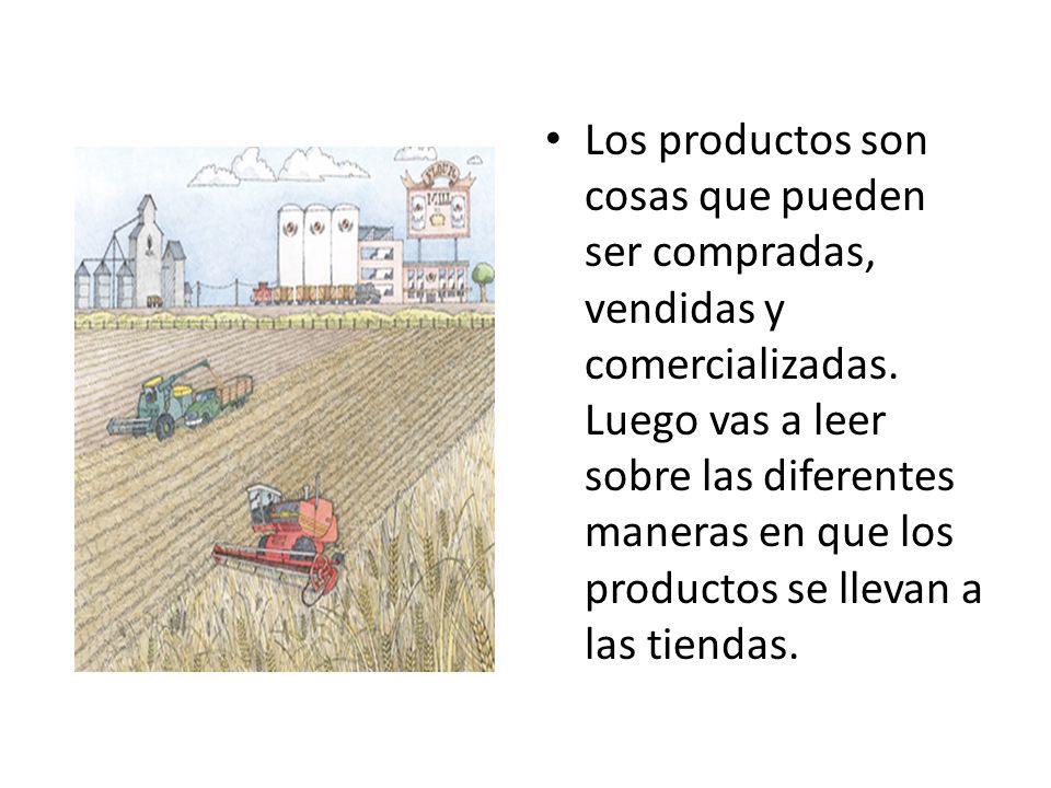 Los productos son cosas que pueden ser compradas, vendidas y comercializadas.
