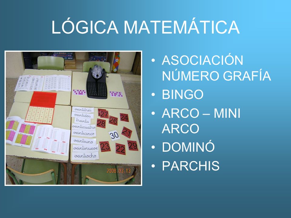 LÓGICA MATEMÁTICA ASOCIACIÓN NÚMERO GRAFÍA BINGO ARCO – MINI ARCO