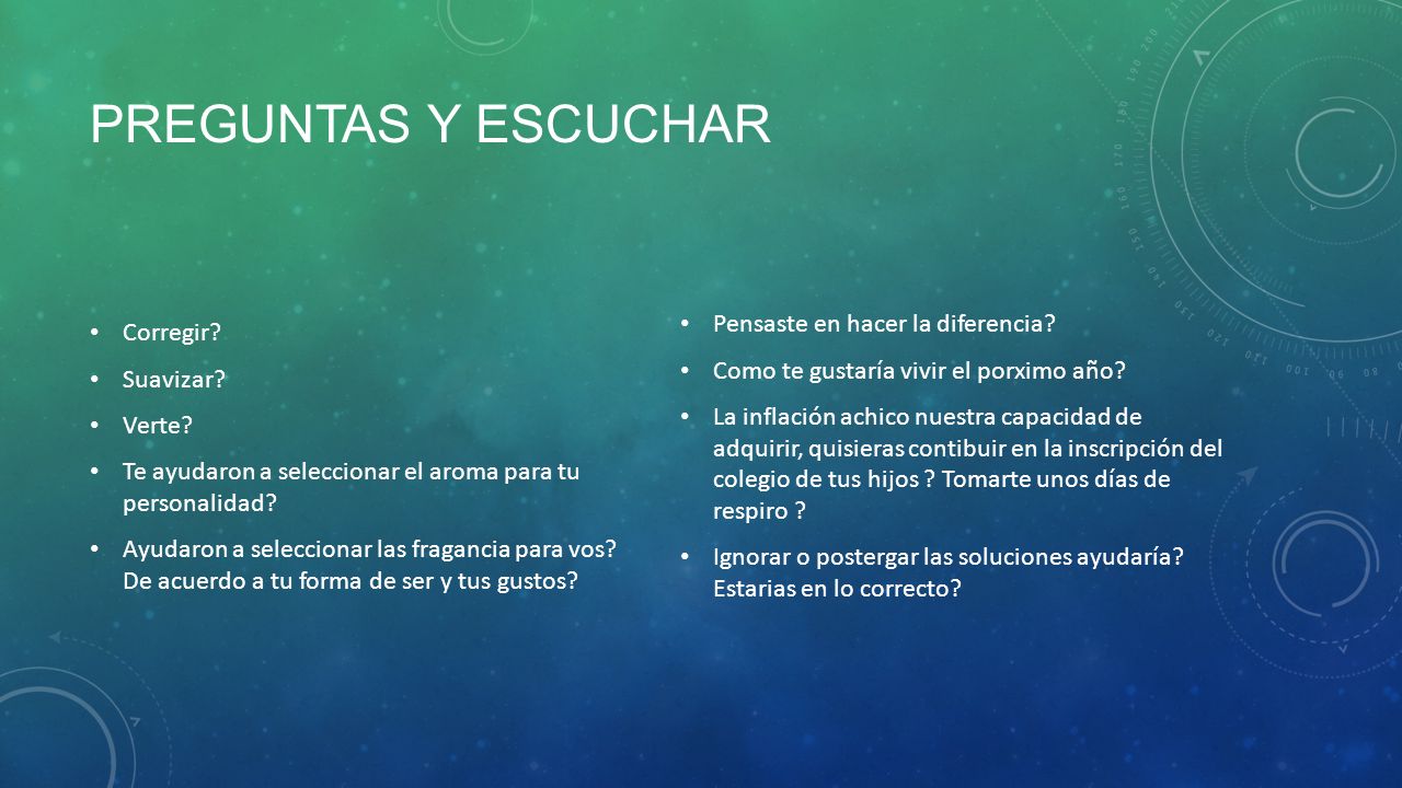preguntas y escuchar Pensaste en hacer la diferencia Corregir