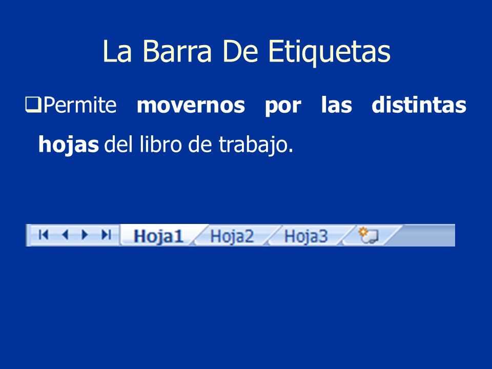 Permite movernos por las distintas hojas del libro de trabajo.