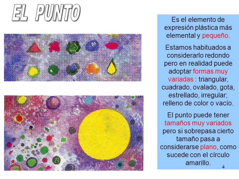 Es el elemento de expresión plástica más elemental y pequeño.