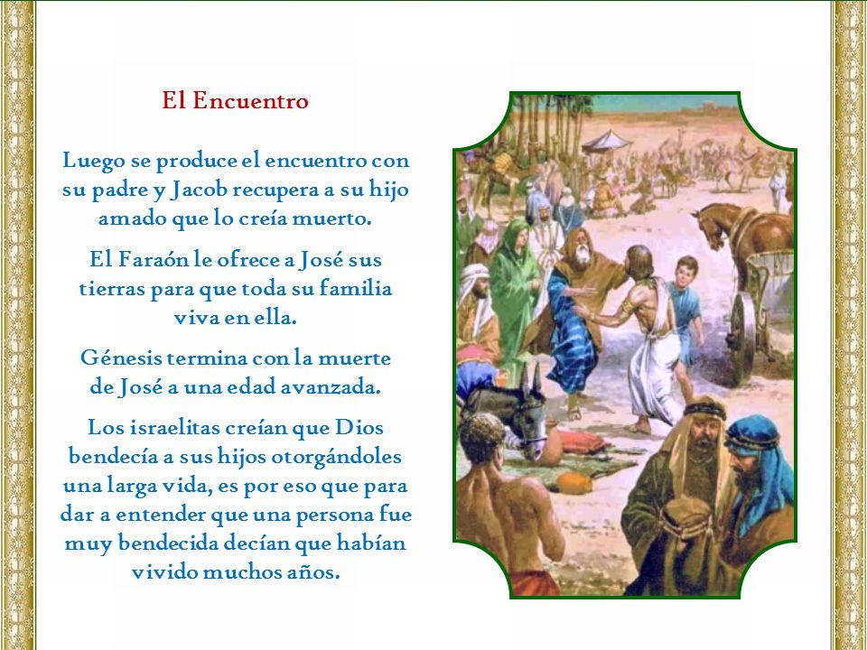 Génesis termina con la muerte de José a una edad avanzada.