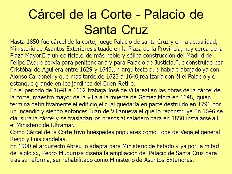 Cárcel de la Corte - Palacio de Santa Cruz