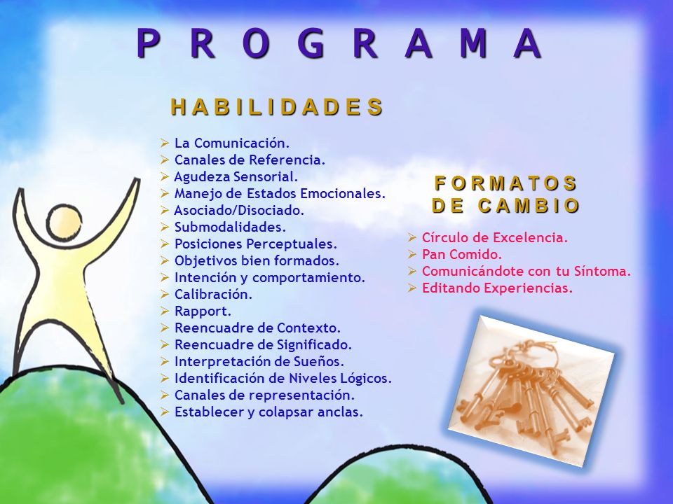 P R O G R A M A H A B I L I D A D E S F O R M A T O S D E C A M B I O