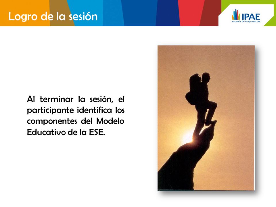 Logro de la sesión Al terminar la sesión, el participante identifica los componentes del Modelo Educativo de la ESE.