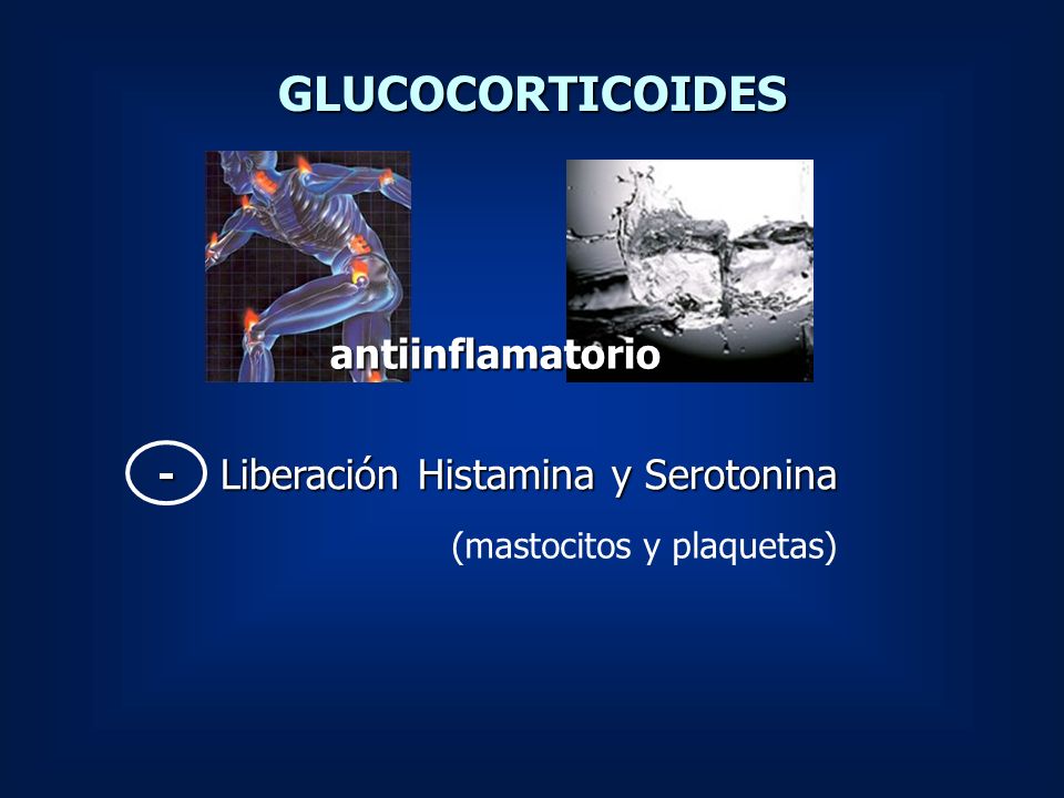 GLUCOCORTICOIDES antiinflamatorio - Liberación Histamina y Serotonina