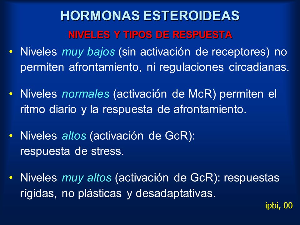 HORMONAS ESTEROIDEAS NIVELES Y TIPOS DE RESPUESTA