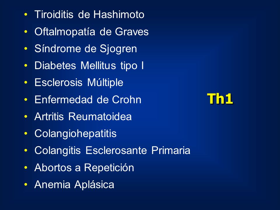 Th1 Tiroiditis de Hashimoto Oftalmopatía de Graves Síndrome de Sjogren