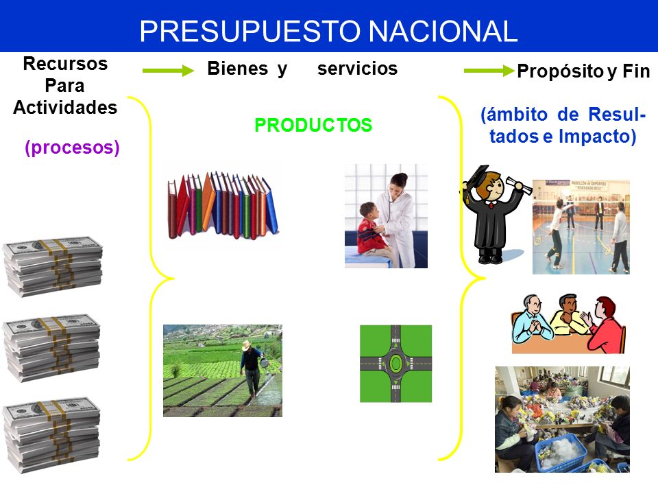 PRESUPUESTO NACIONAL Recursos Bienes y servicios Propósito y Fin Para