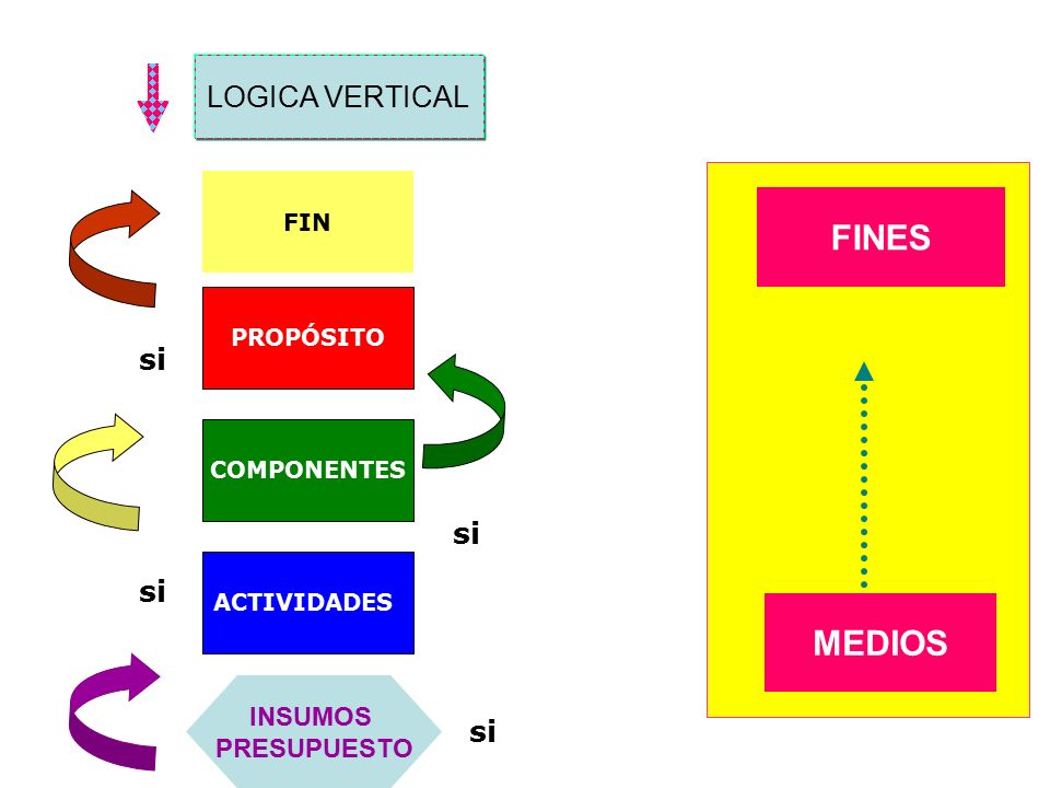 FINES MEDIOS LOGICA VERTICAL si si si si INSUMOS PRESUPUESTO FIN