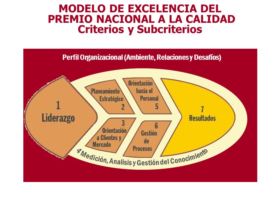 MODELO DE EXCELENCIA DEL PREMIO NACIONAL A LA CALIDAD Criterios y Subcriterios