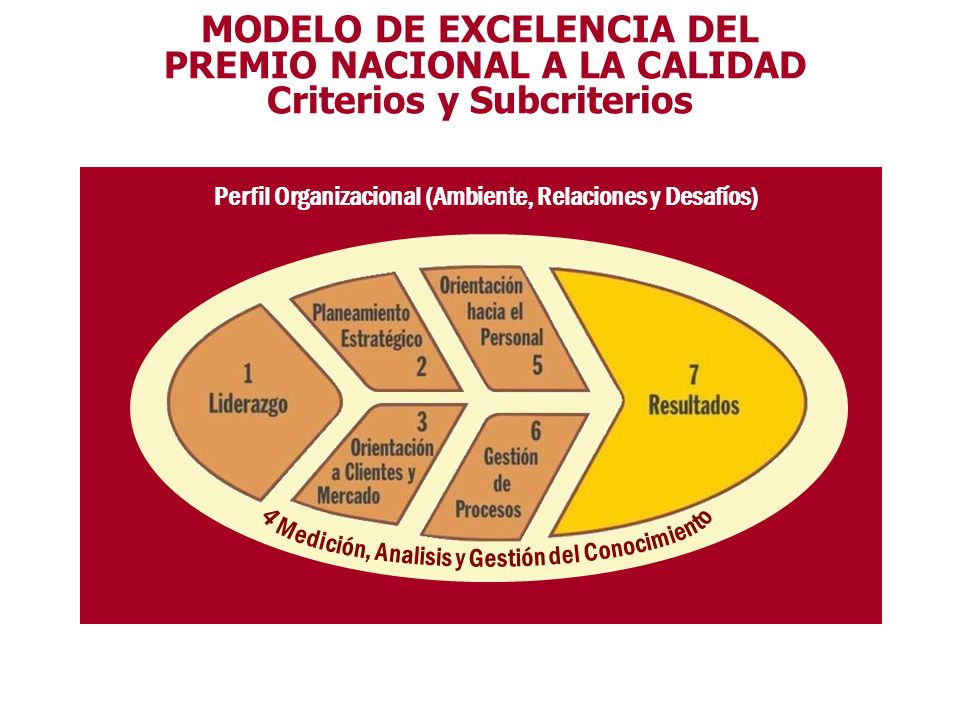 MODELO DE EXCELENCIA DEL PREMIO NACIONAL A LA CALIDAD Criterios y Subcriterios