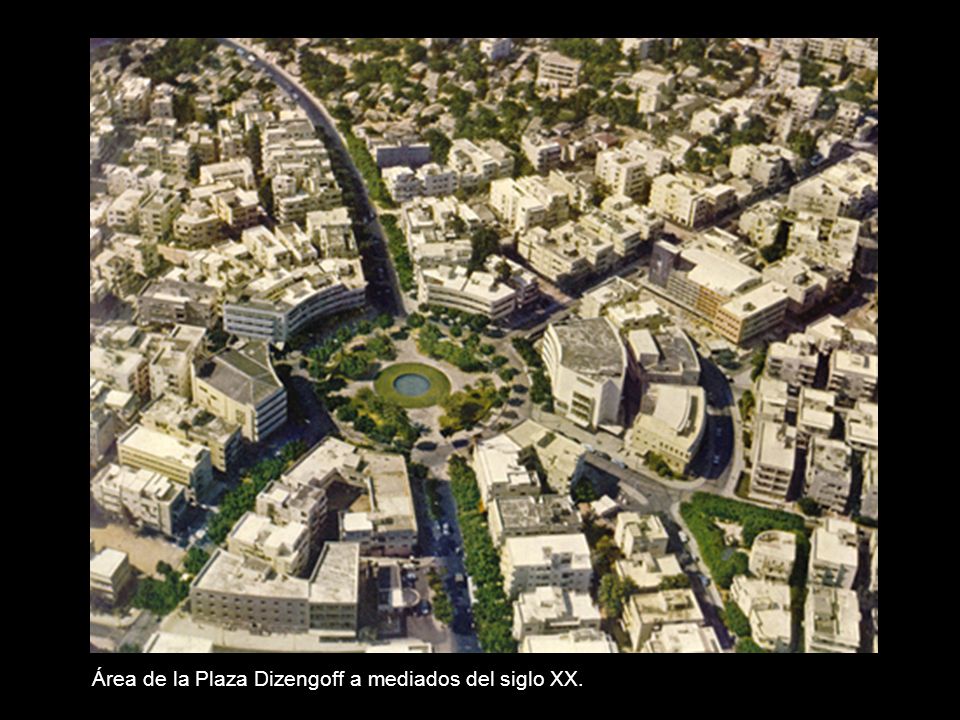 Área de la Plaza Dizengoff a mediados del siglo XX.