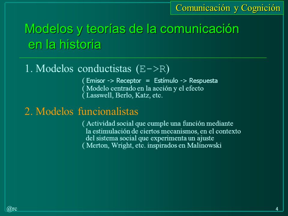Modelos y teorías de la comunicación en la historia