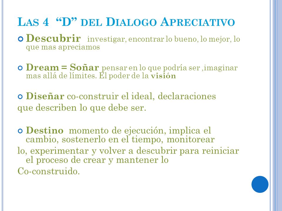 Las 4 D del Dialogo Apreciativo