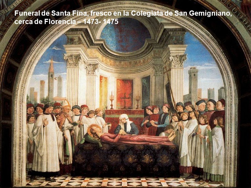 Funeral de Santa Fina, fresco en la Colegiata de San Gemigniano,